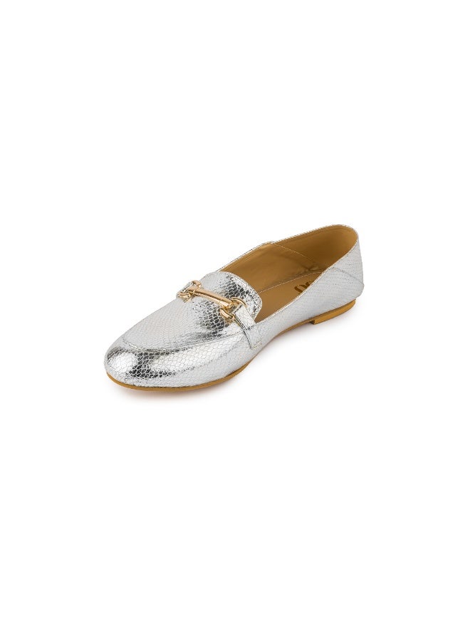 BOU Metallic Loafers - Sliver - Image 3